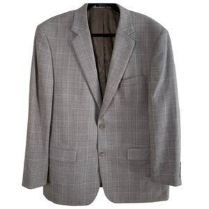 Joseph & Feiss Gold Size 46R Classic Fit Sport Coat Blazer jacket Wool Plaid